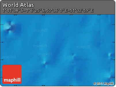 Physical Map of the Area around 1° 24' 2" S, 51° 4' 30" E