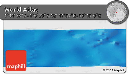 Physical Panoramic Map of the Area around 1° 24' 2" S, 52° 46' 29" E