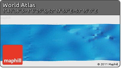 Physical Panoramic Map of the Area around 1° 24' 2" S, 52° 46' 29" E