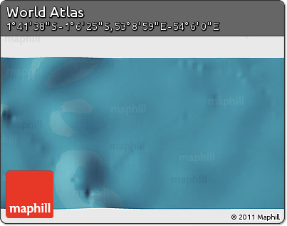 Satellite 3D Map of the Area around 1° 24' 2" S, 53° 37' 30" E