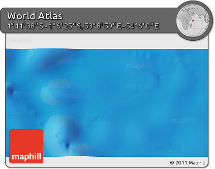 Shaded Relief 3D Map of the Area around 1° 24' 2" S, 53° 37' 30" E
