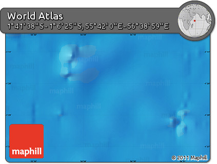 Physical Map of the Area around 1° 24' 2" S, 56° 10' 29" E