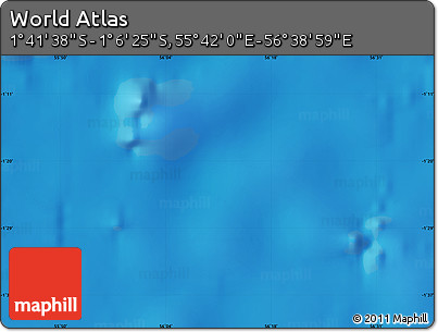 Physical Map of the Area around 1° 24' 2" S, 56° 10' 29" E