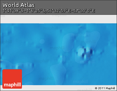 Political 3D Map of the Area around 1° 24' 2" S, 57° 1' 29" E
