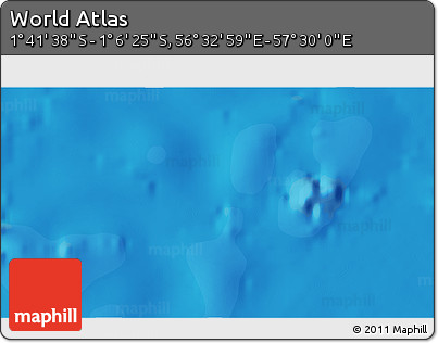 Political 3D Map of the Area around 1° 24' 2" S, 57° 1' 29" E