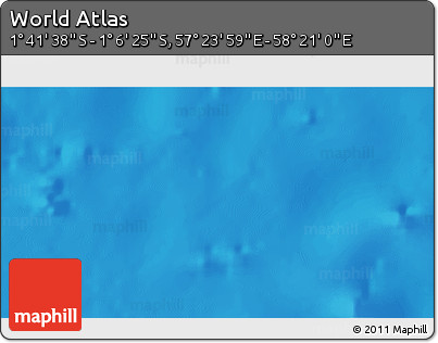 Physical 3D Map of the Area around 1° 24' 2" S, 57° 52' 30" E