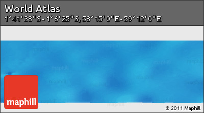 Physical Panoramic Map of the Area around 1° 24' 2" S, 58° 43' 30" E