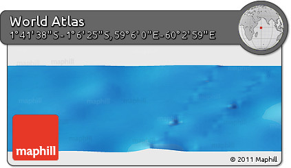 Physical Panoramic Map of the Area around 1° 24' 2" S, 59° 34' 30" E