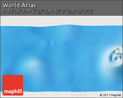 Shaded Relief 3D Map of the Area around 1° 24' 2" S, 5° 10' 30" E