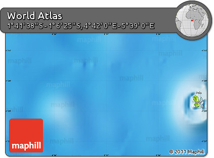 Physical Map of the Area around 1° 24' 2" S, 5° 10' 30" E