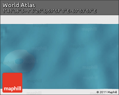 Satellite 3D Map of the Area around 1° 24' 2" S, 60° 25' 29" E