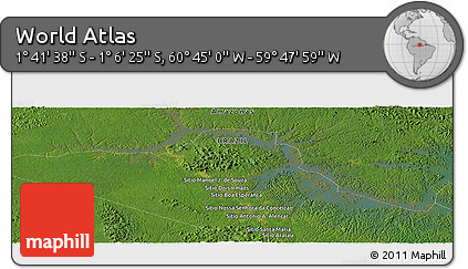 Satellite Panoramic Map of the Area around 1° 24' 2" S, 60° 16' 29" W