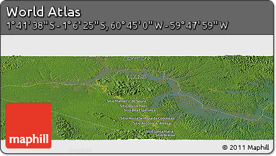 Satellite Panoramic Map of the Area around 1° 24' 2" S, 60° 16' 29" W