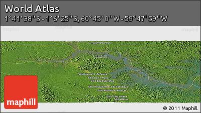 Satellite Panoramic Map of the Area around 1° 24' 2" S, 60° 16' 29" W