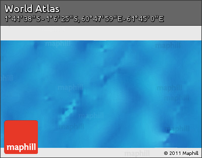 Physical 3D Map of the Area around 1° 24' 2" S, 61° 16' 29" E