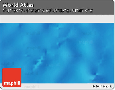 Physical 3D Map of the Area around 1° 24' 2" S, 61° 16' 29" E