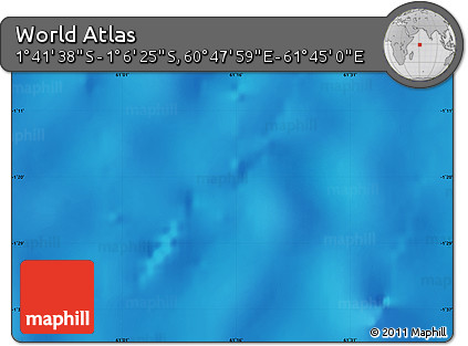 Physical Map of the Area around 1° 24' 2" S, 61° 16' 29" E