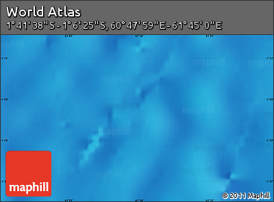Physical Map of the Area around 1° 24' 2" S, 61° 16' 29" E