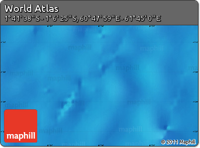Physical Map of the Area around 1° 24' 2" S, 61° 16' 29" E