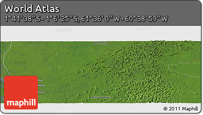 Satellite Panoramic Map of the Area around 1° 24' 2" S, 61° 7' 30" W