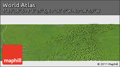 Satellite Panoramic Map of the Area around 1° 24' 2" S, 61° 7' 30" W