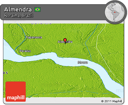 Physical Panoramic Map of Almendra