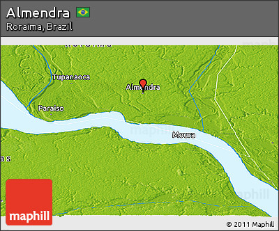 Physical Panoramic Map of Almendra