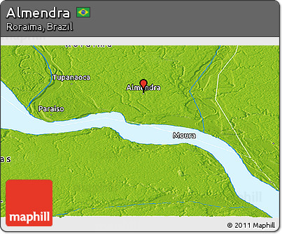 Physical Panoramic Map of Almendra