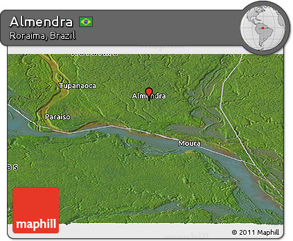 Satellite Panoramic Map of Almendra