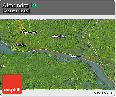 Satellite Panoramic Map of Almendra