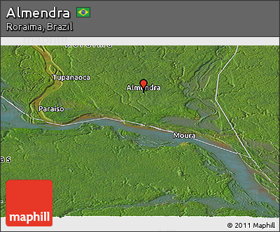 Satellite Panoramic Map of Almendra