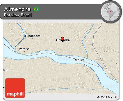 Shaded Relief Panoramic Map of Almendra