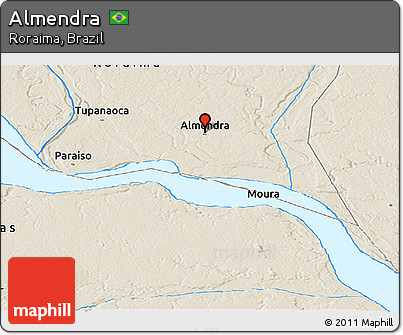 Shaded Relief Panoramic Map of Almendra