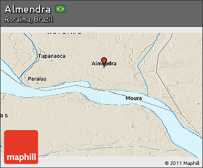 Shaded Relief Panoramic Map of Almendra