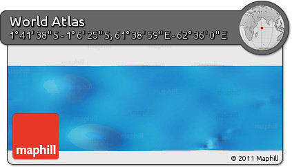 Physical Panoramic Map of the Area around 1° 24' 2" S, 62° 7' 30" E