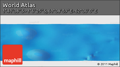 Physical Panoramic Map of the Area around 1° 24' 2" S, 62° 7' 30" E