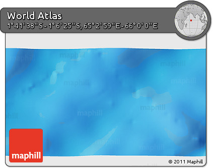 Shaded Relief 3D Map of the Area around 1° 24' 2" S, 65° 31' 30" E