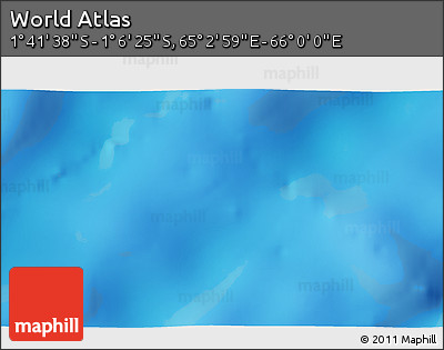 Shaded Relief 3D Map of the Area around 1° 24' 2" S, 65° 31' 30" E