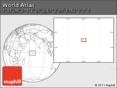 Blank Location Map of the Area around 1° 24' 2" S, 65° 31' 30" E
