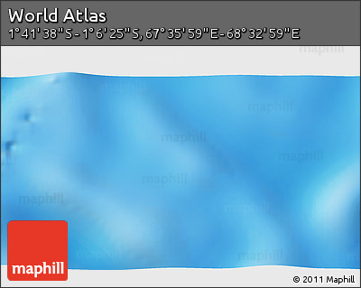 Physical 3D Map of the Area around 1° 24' 2" S, 68° 4' 29" E