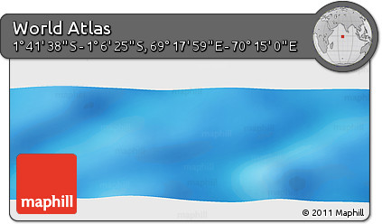 Physical Panoramic Map of the Area around 1° 24' 2" S, 69° 46' 30" E