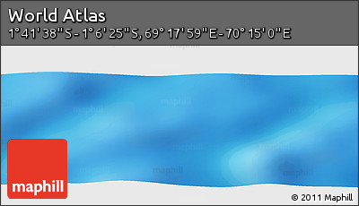 Physical Panoramic Map of the Area around 1° 24' 2" S, 69° 46' 30" E
