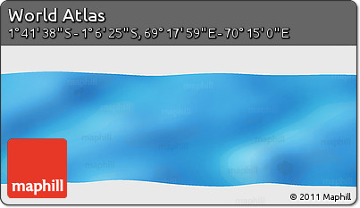 Physical Panoramic Map of the Area around 1° 24' 2" S, 69° 46' 30" E