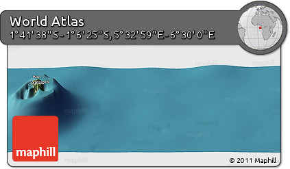 Satellite Panoramic Map of the Area around 1° 24' 2" S, 6° 1' 30" E