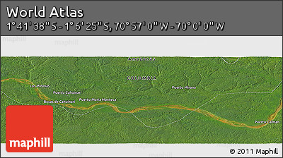 Satellite Panoramic Map of the Area around 1° 24' 2" S, 70° 28' 29" W