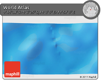 Shaded Relief 3D Map of the Area around 1° 24' 2" S, 71° 28' 29" E