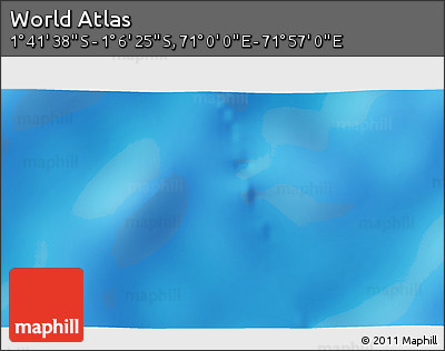 Shaded Relief 3D Map of the Area around 1° 24' 2" S, 71° 28' 29" E