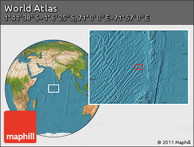 Satellite Location Map of the Area around 1° 24' 2" S, 71° 28' 29" E