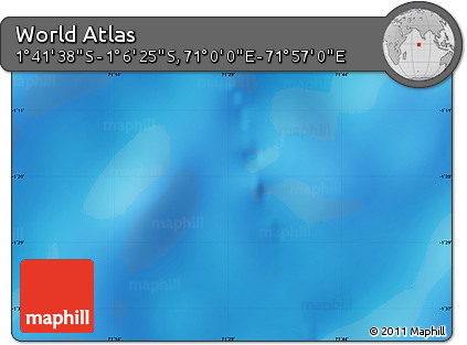 Physical Map of the Area around 1° 24' 2" S, 71° 28' 29" E