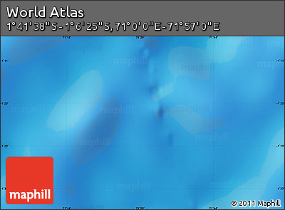 Physical Map of the Area around 1° 24' 2" S, 71° 28' 29" E